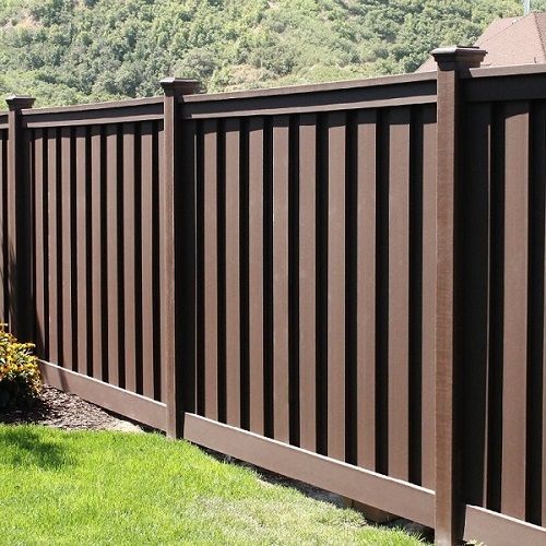 Brown composite fence panel